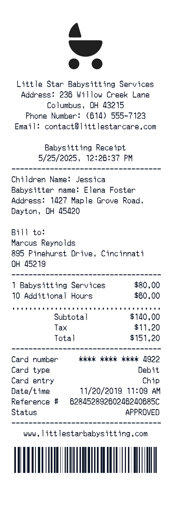 Generate Babysitting Receipt thumbnail