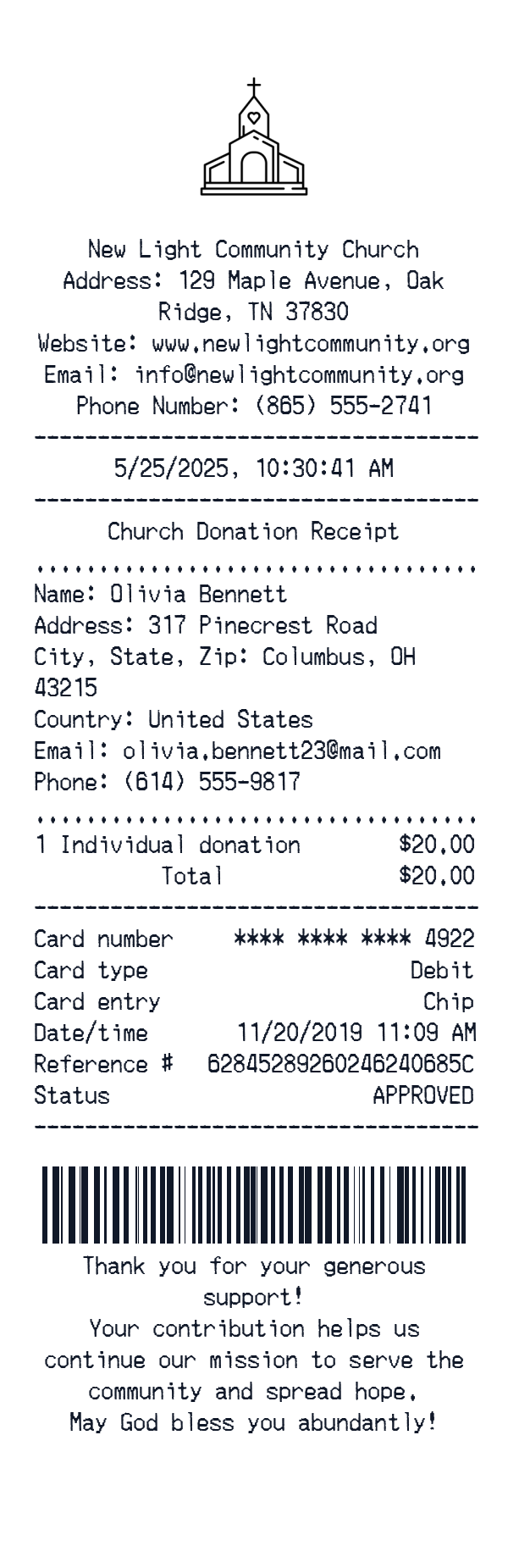 Generate Church Donation Receipt thumbnail