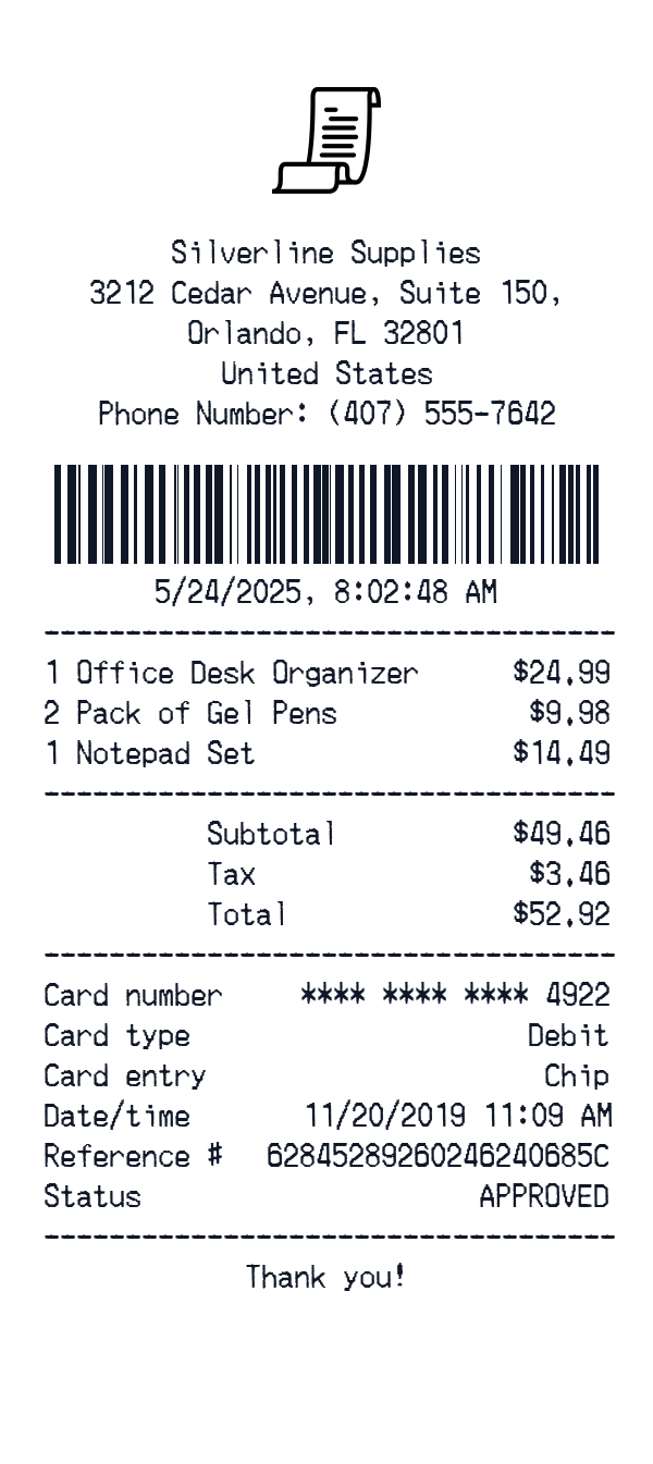 Generate Custom Receipt Template thumbnail