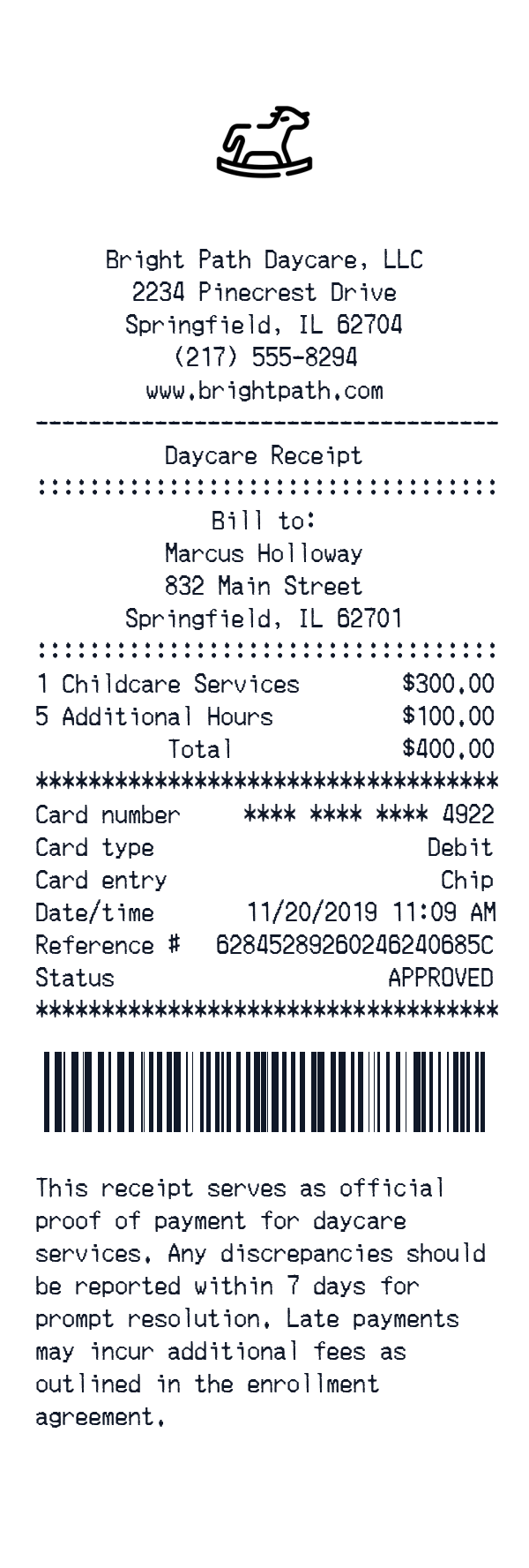 Generate Daycare Receipt thumbnail
