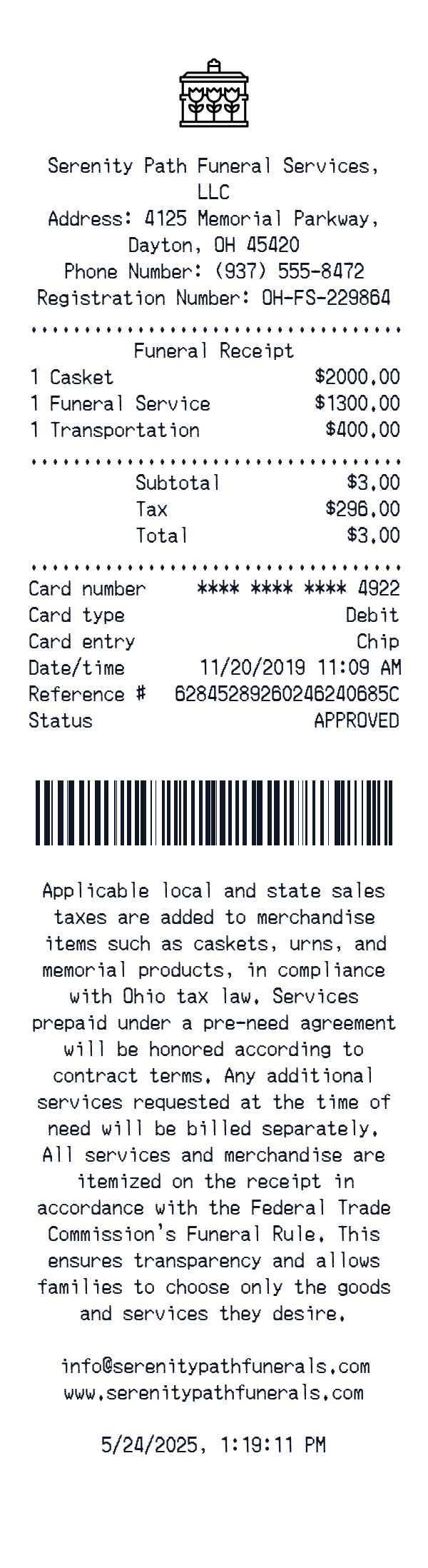 Generate Funeral Receipt thumbnail