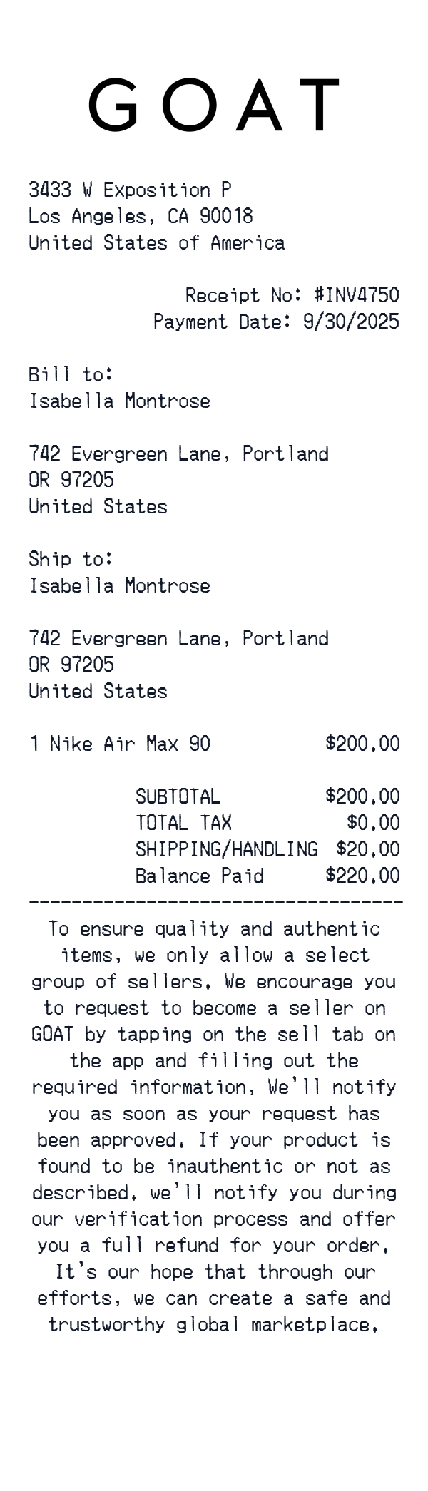Generate Cartier Receipt - ReceiptGenerate.com