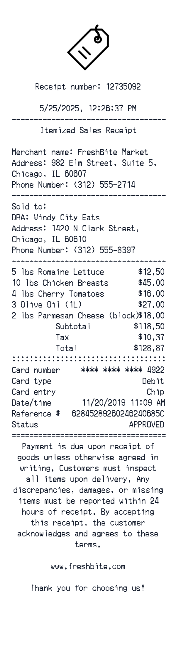 Generate Itemized Sales Receipt thumbnail