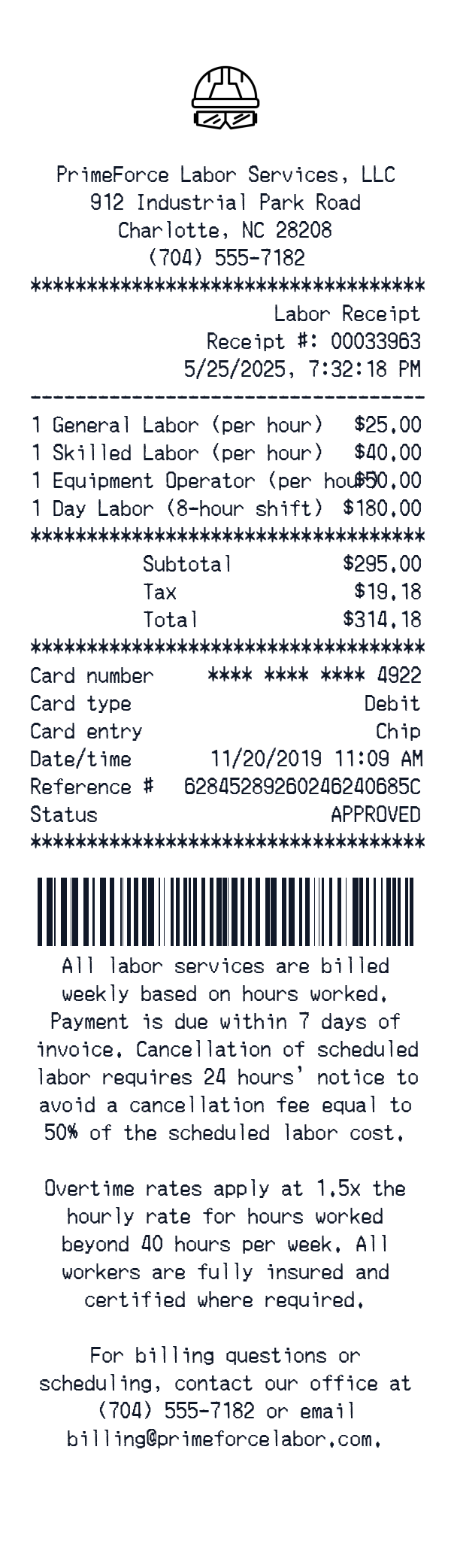 Generate Labor Receipt thumbnail