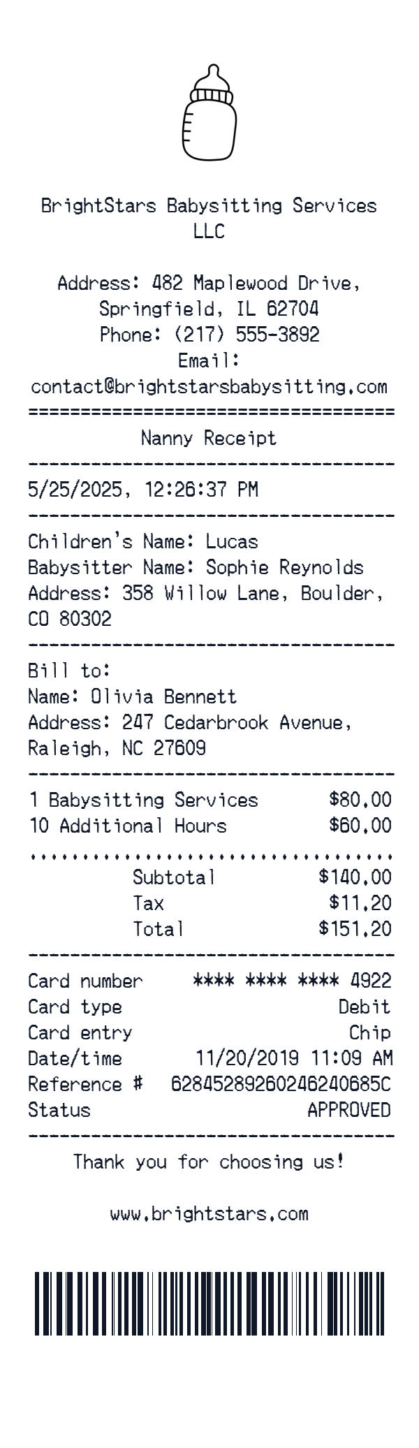 Generate Nanny Receipt thumbnail