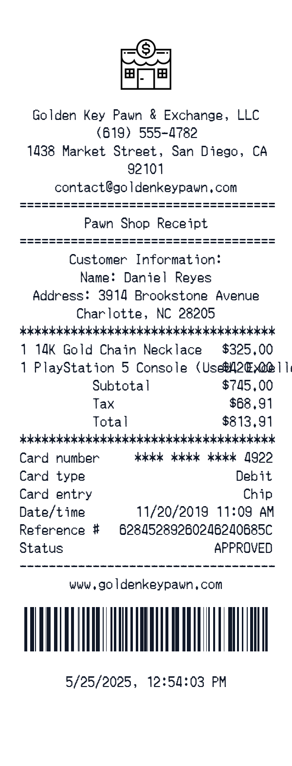 Generate Pawn Shop Receipt thumbnail