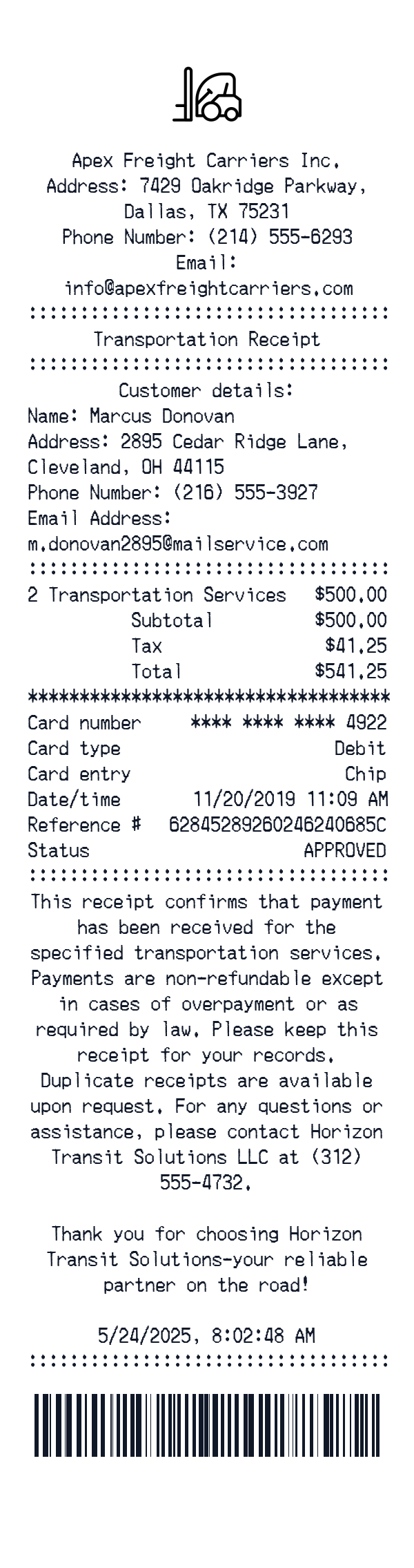 Generate Transportation Receipt thumbnail